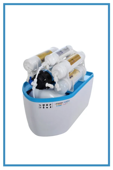 13 Aşamalı Kapalı Kasa Premium Compact Pompasız Mineralli  8 Litre Mavi Su Arıtma Cihazı ürün görseli