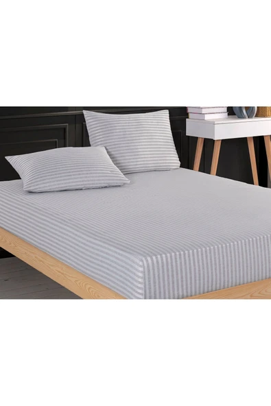 LUYASHOP Pamuklu Çift Kişilik Lastikli Çarşaf 2 Adet Yastık Kılıfı Hediyeli - 6