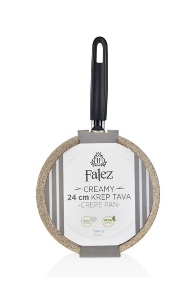 FALEZ Creamy Granit 24 Cm Krep Tavası - 6