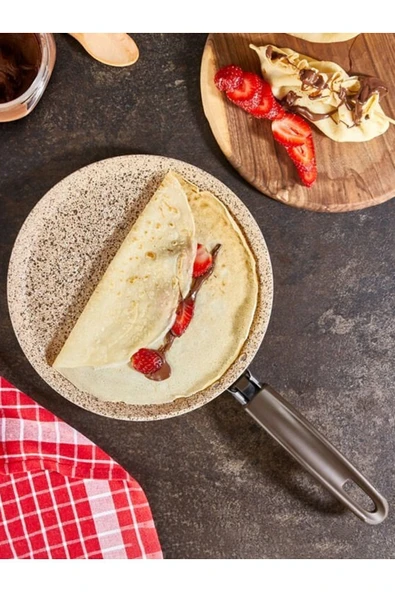 FALEZ Creamy Granit 24 Cm Krep Tavası - 1