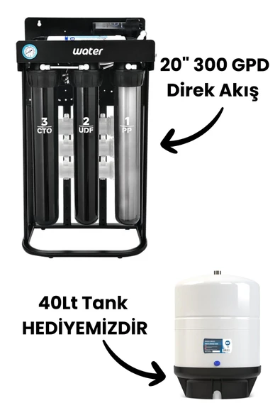 water jobs 20" 300 GPD Direk Akış Su Arıtma Cihazı / TANK HEDİYEMİZDİR ürün görseli