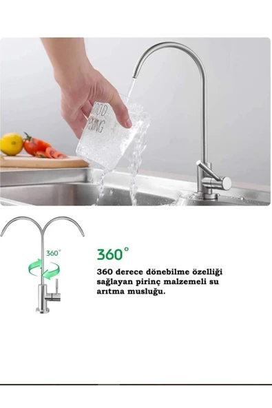 SUS 304 Su Arıtma Musluğu Sus 304 Paslanmaz Çelik Lüks Musluk Aç kapa - 5