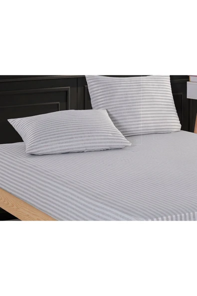 LUYASHOP Pamuklu Çift Kişilik Lastikli Çarşaf 2 Adet Yastık Kılıfı Hediyeli - 7