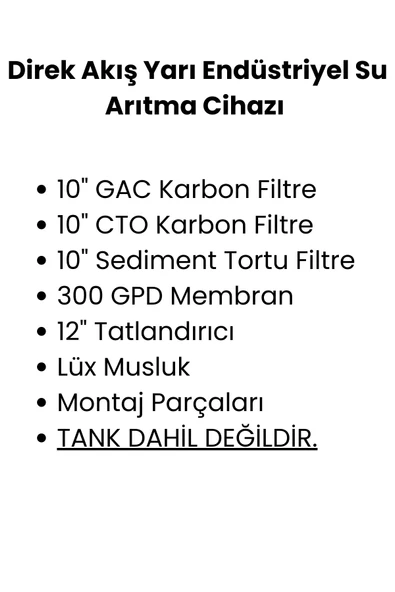 water jobs 10" 300 GPD Direk Akış Su Arıtma Cihazı // 40 LT TANK HEDİYEMİZDİR - Resim 4