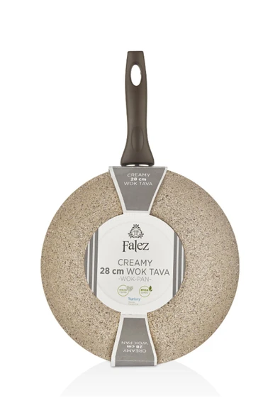 FALEZ Creamy 28 Cm Granit Wok Tava - 6