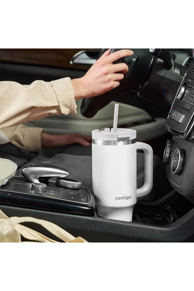 Contigo Kulplu Termos Bardak - Tumbler - Paslanmaz Çelik - Pipetli & Kapaklı – 29 Saat Soğuk - 6