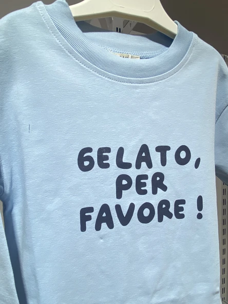 Baskılı Uzun Kollu Tişört – Mavi - 3