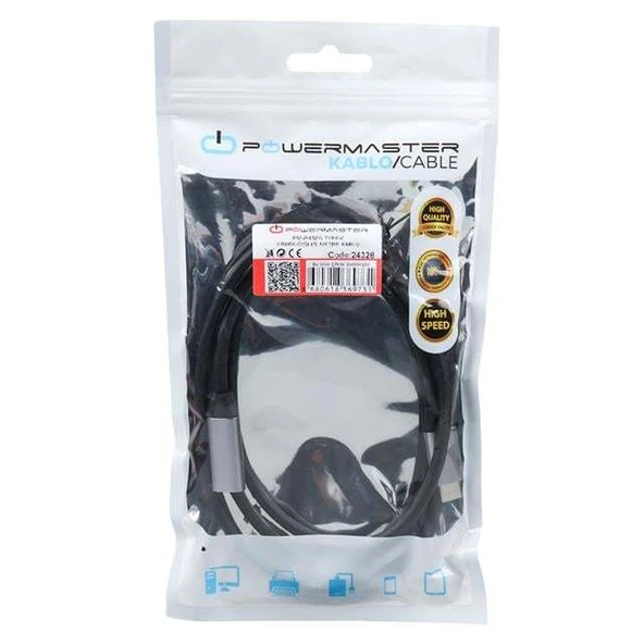 PowerMaster PM-24326 Type-C Erkek-Dişi 1.5 Metre Kablo - Resim 2