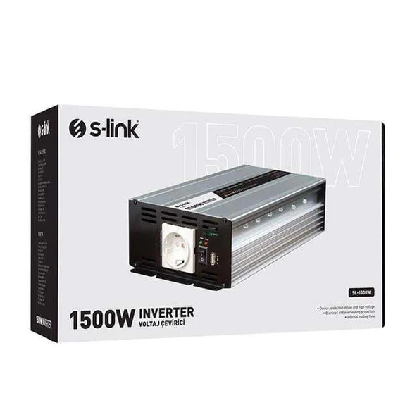 S-Link SL-1500W Dc12v-Ac230v 1500w İnverter - Resim 3