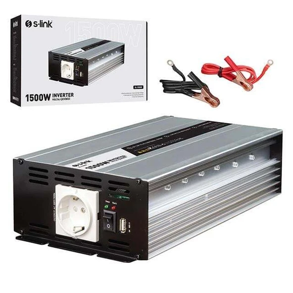 S-Link SL-1500W Dc12v-Ac230v 1500w İnverter ürün görseli 1