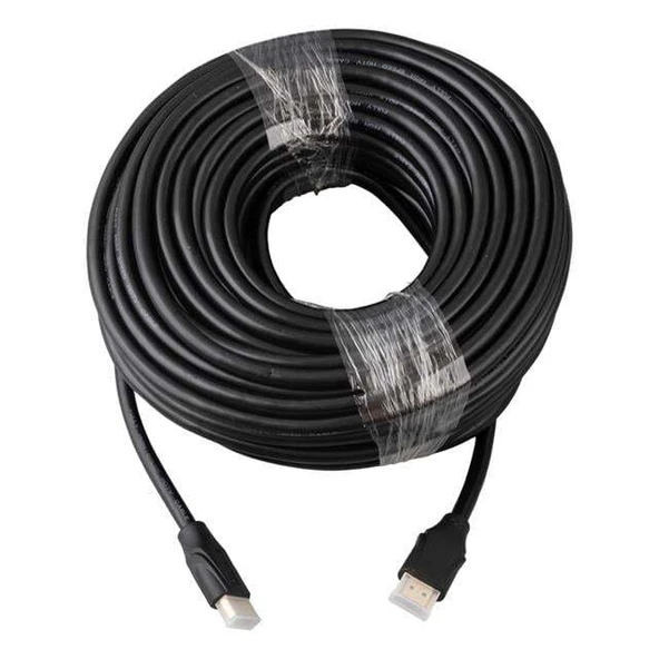 Fully G-507K Plastik Düz Siyah 25 Metre Gold Poşetli Hdmi Kablo - Resim 2