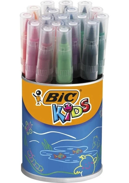 BİC VISA FIRÇA UÇLU KEÇELİ BOYA KALEMİ 18 Lİ KAVANOZ ürün görseli