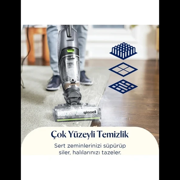 Bissell Crosswave Hydrosteam Pet Select Buharlı Dikey Süpürme ve Silme Makinesi - Resim 4