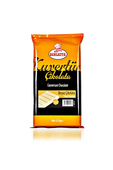 öztürkler Ovalette Fildişi Beyaz Kuvertür Çikolata 2,5 Kg