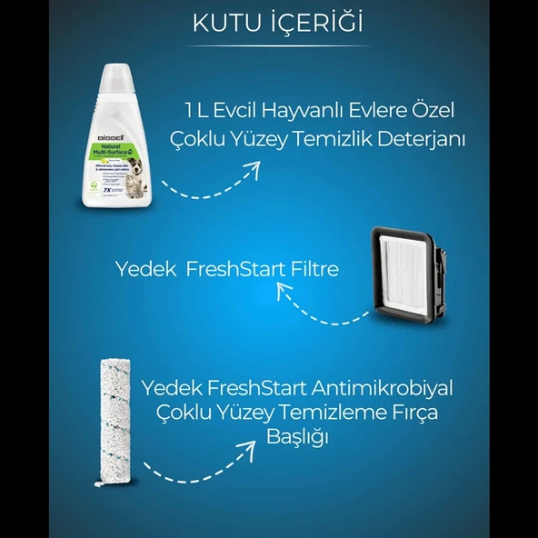 Bissell Crosswave Hydrosteam Pet Select Buharlı Dikey Süpürme ve Silme Makinesi - Resim 3