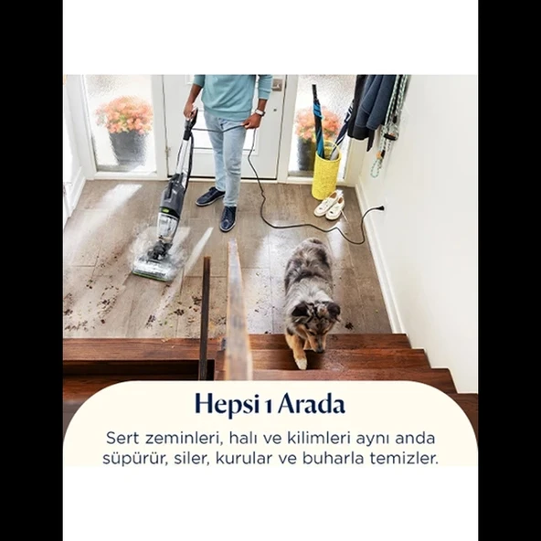 Bissell Crosswave Hydrosteam Pet Select Buharlı Dikey Süpürme ve Silme Makinesi - Resim 8