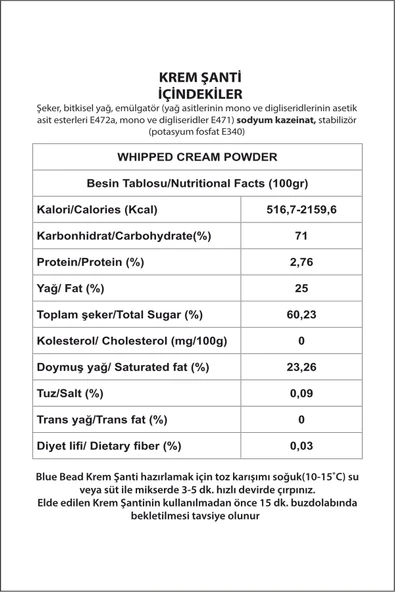 Blue Bead Krem Şanti 1 Kg - 3