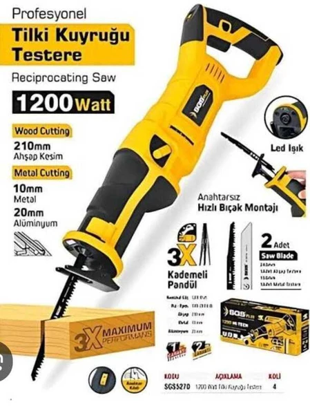 Sgs 5270 Profosyenel  Tilki Kuyrugu Testere 1200 Watt