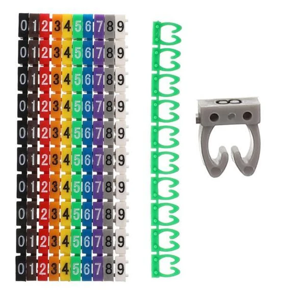 PowerMaster 0-9 Dijital Kodlu Renkli Kablo İşaretleyici 6mm ürün görseli 1