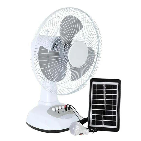 PowerMaster PM-22009 3 Kademeli Şarjlı - Solarlı Fan Vantilatör Ampul - Ledli - Powerbank - Resim 3