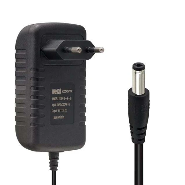Weko 16 Volt - 2 Amper 5.5*2.5 Uçlu Yerli Üretim Power Jacklı Santral Adaptörü ürün görseli 1
