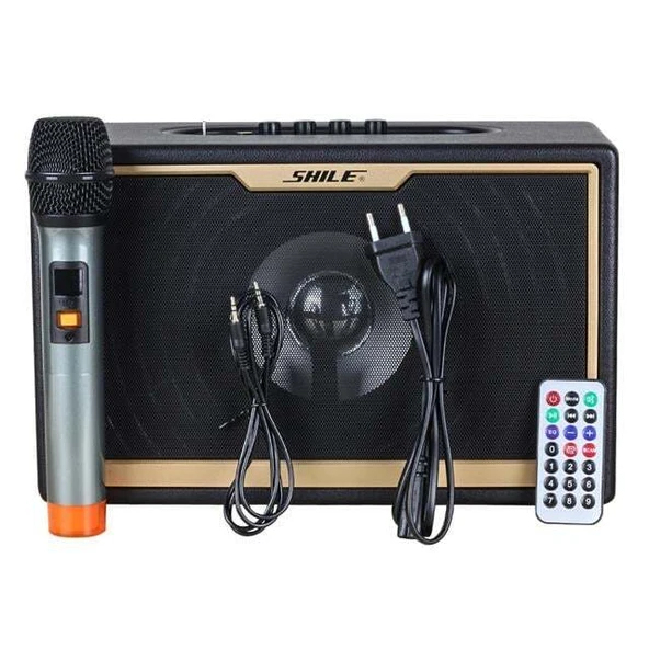 Shile SD-1 El Mikrofonlu Kumandalı USB/SD/BT Portatif Hoparlör - Resim 4