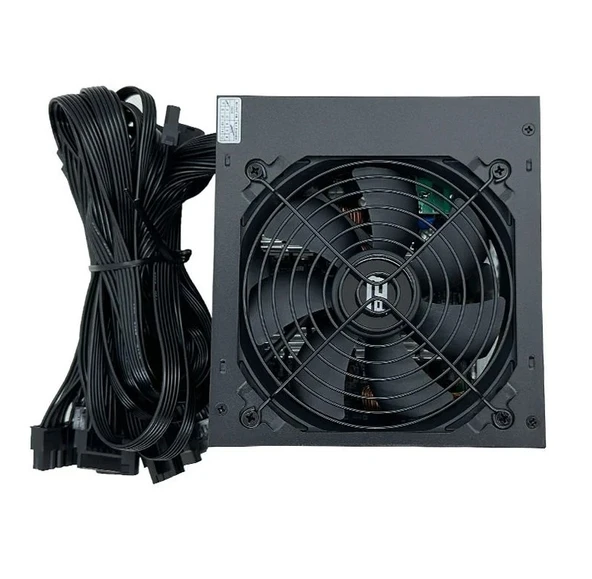 PowerBoost PB600AR 600W APFC 2*PCI-E 6+2 Pin 12cm Siyah Fanlı ATX PSU (Retail Box) - 1