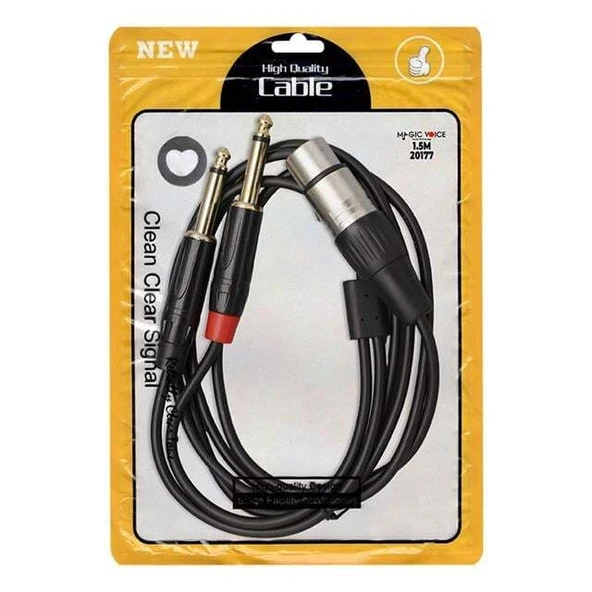 Magicvoice LD369A Canon Erkek - 6.3 Mono Erkek 1.5 Metre Kablo - Resim 2