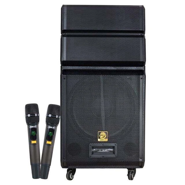 Shile SL-1612B İki El Mikrofonlu-Kumandalı USB/SD/BT/FM Taşınabilir Hoparlör ürün görseli 1