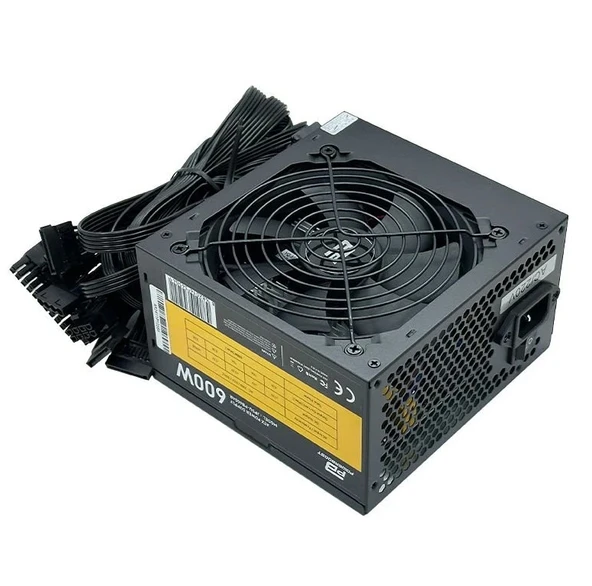 PowerBoost PB600AR 600W APFC 2*PCI-E 6+2 Pin 12cm Siyah Fanlı ATX PSU (Retail Box) - 2