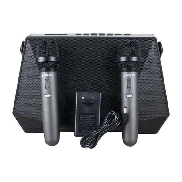 Shile SL-3A İki El Mikrofonlu Kumandalı USB/SD/BT Portatif Hoparlör ürün görseli