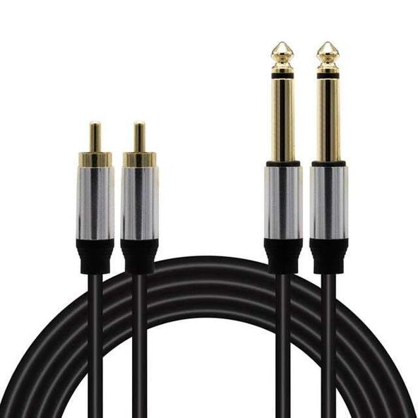 Magicvoice LD398 2x 6.3 Mm Mono Erkek - 2x Rca Erkek 1.5 Metre Kablo ürün görseli 1