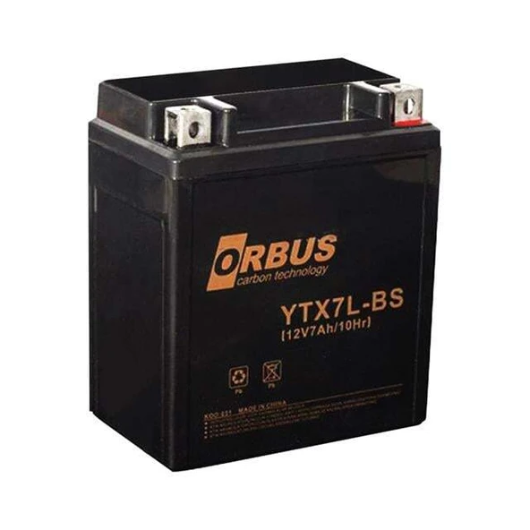 Orbus 12 V 7 Amper Elektrikli Karbon Bisiklet Aküsü YTX7L-BS ürün görseli