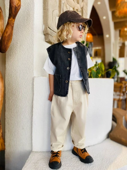 La Ciel Paris Balon Denim Pantolon - Krem - 2