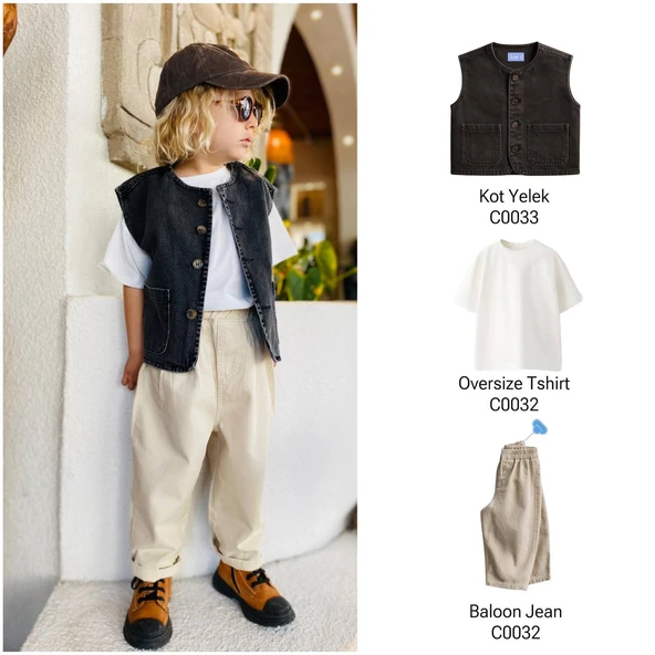 La Ciel Paris Balon Denim Pantolon - Krem - 3