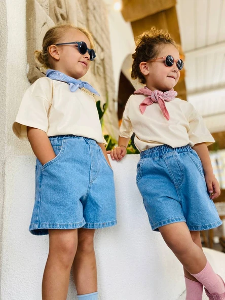 Denim Şort - Açık Mavi - Resim 5