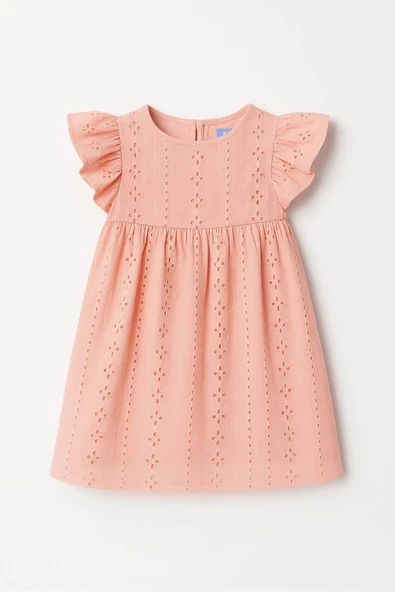 La Ciel Paris Dantel Detaylı Elbise – Somon - 4