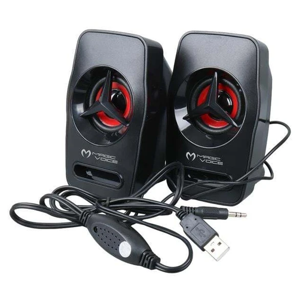 Magicvoice T-19 1+1 USB Pc Mini Hoparlör - Speaker (2*3 Watt - 4 Ohm) - Resim 2