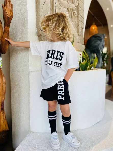 La Ciel Paris Baskılı Takım – Siyah & Beyaz - 2