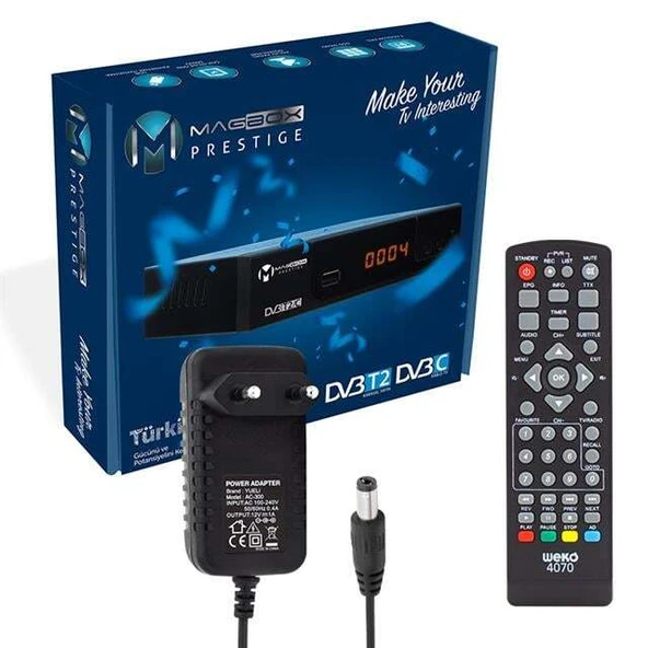 Magbox Prestige DVB T2/C HDMI+Scart Full HD Mini Karasal-Uydu Alıcısı (Youtube) - Resim 3