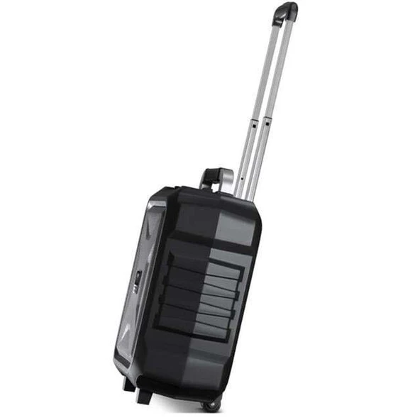 Magicvoice MV-2015 USB-SD-BT 1 El + 1 Yaka Mikrofonlu 300W Taşınabilir Şarjlı Hoparlör Anfi - Resim 4