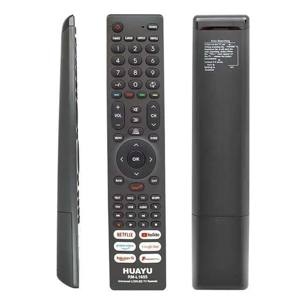 Huayu RM-L1655 Netflix-YouTube-Prime Video-Google Play Tuşlu Universal Lcd Led Tv Kumandası ürün görseli 1