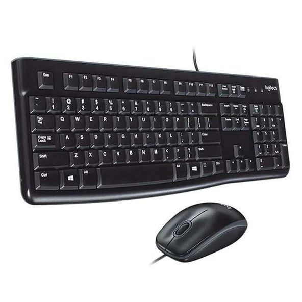 Logitech MK120 Usb Q Siyah Kablolu Klavye + Mouse Set ürün görseli 1