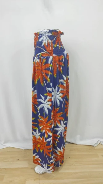 Lucky Life Kadın Yüksek Bel Lastikli Desenli Süprem Pantolon - Resim 5