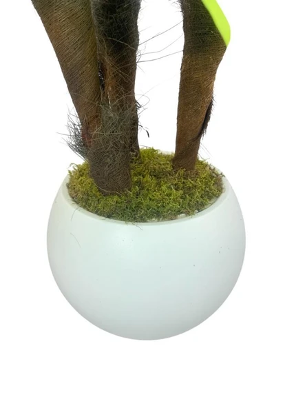Yapay Ağacı Yukka Sarı Şeritli Draceena Ağacı Beyaz Küre Saksıda 100*50cm - Resim 6