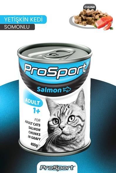 PROSPORT CHUNK SOMONLU YETİŞKİN KEDİ KONSERVE MAMA 400GR