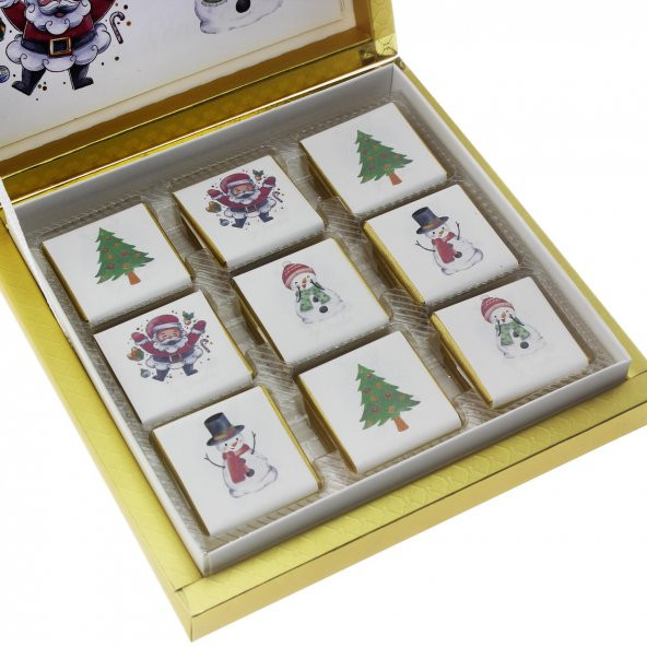 27 Adet Yılbaşı Çikolatası Madlen 4 Desenli - 2