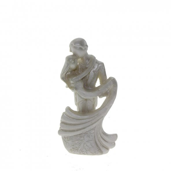 10 Adet 8cm Gelin Damat Biblo Sedef Boyalı - 3
