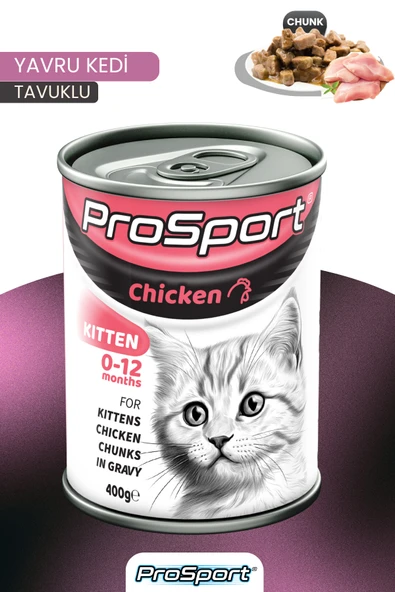PROSPORT CHUNK TAVUK ETLİ YAVRU KEDİ KONSERVE MAMA 400GR
