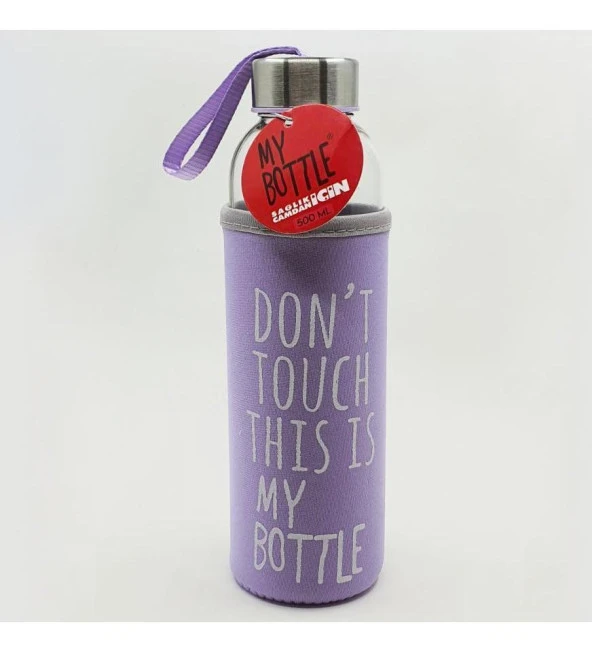 Renkli Kılıflı Cam Su Şişesi 500 ml - 4